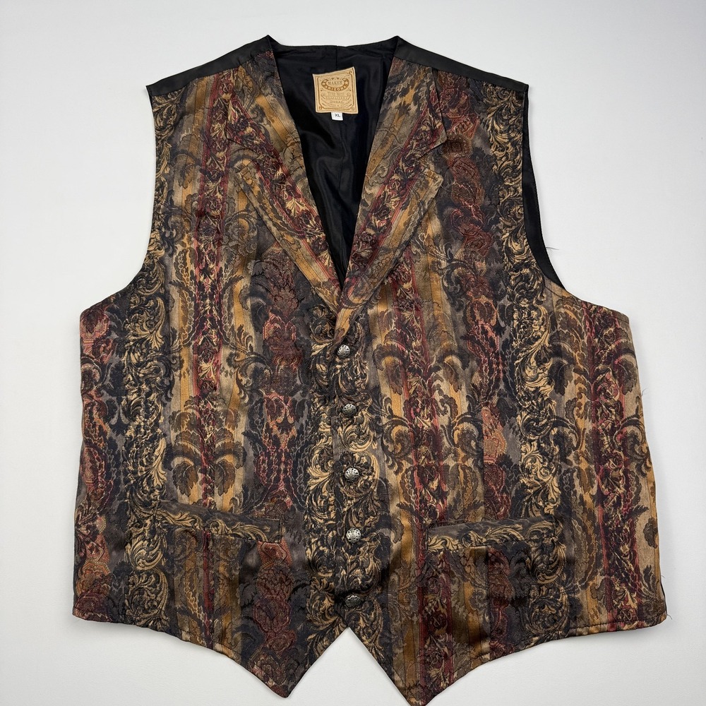 Wah Maker Arizona Vest Mens XL Multicolor Western Frontier Cowboy Waistcoat